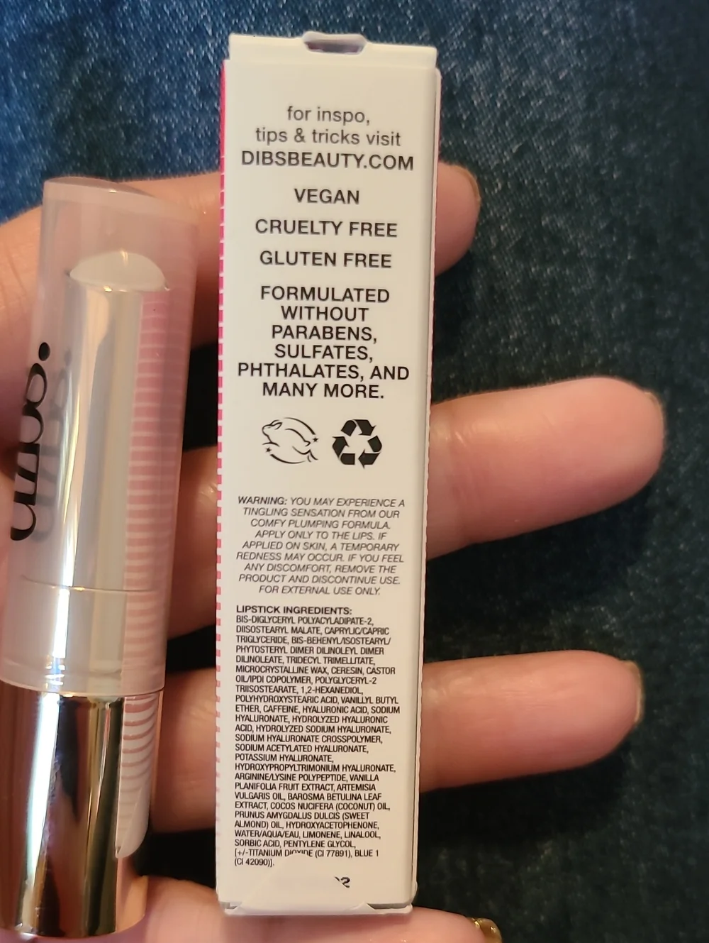 NIB DIBS Beauty Jam Jam Lip Plumping Lipstick Melt - Blueberry Ice (baby blue)